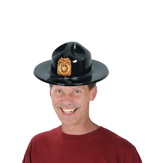 Beistle Black Plastic Trooper Hats, 3ct.